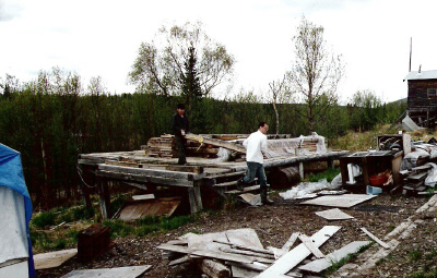 Disassembling Chuathbaluk House